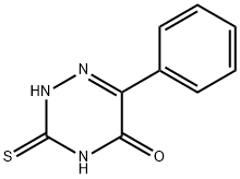 6-Phenyl-3-sulphanyl-1,2,4-triazin-5(2H)-one, 2,5-Dihydro-5-oxo-6-phenyl-3-sulphanyl-1,2,4-triazine Struktur