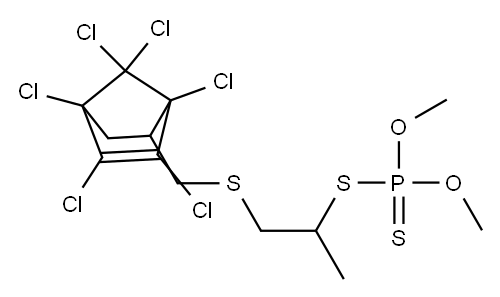 Dithiophosphoric acid S-[2-[[(1,4,5,6,7,7-hexachloronorborn-5-en-2-yl)methyl]thio]-1-methylethyl]O,O-dimethyl ester Structure
