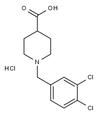 1-(3,4-DICHLOROBENZYL)-4-PIPERIDINECARBOXYLIC ACID HYDROCHLORIDE Structure