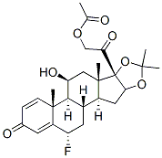 6alpha-fluoro-11beta,21-dihydroxy-16alpha,17-(isopropylidenedioxy)pregna-1,4-diene-3,20-dione 21-acetate  Structure