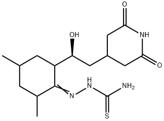 [[2-[2-(2,6-dioxo-4-piperidyl)-1-hydroxy-ethyl]-4,6-dimethyl-cyclohexy lidene]amino]thiourea Struktur
