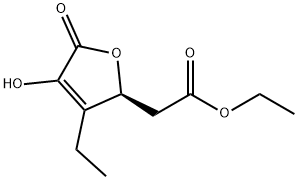 2-Furanacetic acid, 3-ethyl-2,5-dihydro-4-hydroxy-5-oxo-, ethyl ester, (2S)- (9CI) Structure