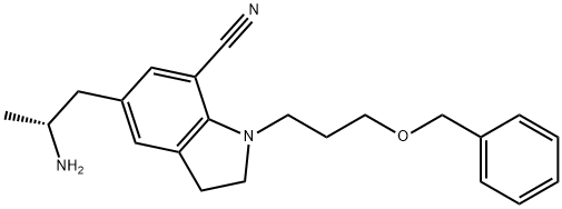 (R)-5-(2-aminopropyl)-1-(3-benzyloxypropyl)  indoline-7-carbonitrile|5-[(2R)-2-氨基丙基]-2,3-二氢-1-[3-(苄氧基)丙基]-1H-吲哚-7-腈