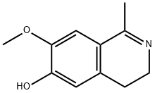 1-メチル-7-ヒドロキシ-6-メトキシ-3,4-ジヒドロイソキノリン 化学構造式