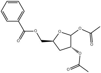 5-O-苯甲酰基-1,2-二-O-乙酰基-3-脱氧-D-呋喃核糖, 4613-71-2, 结构式