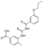 4-METHYL-3-[[[(3-PROPOXYBENZOYL)AMINO]THIOXOMETHYL]AMINO]-BENZOIC ACID Structure