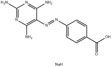 p-[(2,4,6-トリアミノピリミジン-5-イル)アゾ]安息香酸ナトリウム 化学構造式