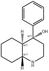 RAC-(4S,4AS,8AS)-4-フェニルデカヒドロ-4-キノリノール 化学構造式