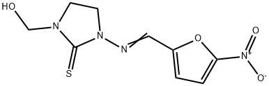 1-(Hydroxymethyl)-3-[(5-nitrofurfurylidene)amino]-2-imidazolidinethione 结构式