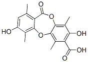 1,4,6,9-Tetramethyl-3,8-dihydroxy-11-oxo-11H-dibenzo[b,e][1,4]dioxepin-7-carboxylic acid Structure