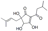 3,4,5-Trihydroxy-5-(3-methyl-2-butenyl)-2-(3-methyl-1-oxobutyl)-2-cyclopenten-1-one Structure