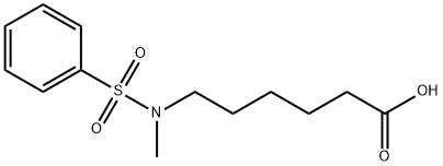 6-[methyl(phenylsulphonyl)amino]hexanoic acid  Struktur