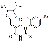 4,6(1H,5H)-Pyrimidinedione,  5-[[4-bromo-5-(dimethylamino)-2-furanyl]methylene]-1-(4-bromo-2-methylphenyl)dihydro-2-thioxo- Structure