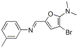 2-Furanamine,  3-bromo-N,N-dimethyl-5-[[(3-methylphenyl)imino]methyl]- Structure