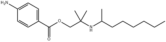 4-Aminobenzoic acid 2-methyl-2-[(1-methylheptyl)amino]propyl ester Struktur