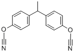 1,1-ビス(4-シアナトフェニル)エタン 化学構造式