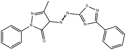 2,4-dihydro-5-methyl-2-phenyl-4-[(3-phenyl-1,2,4-thiadiazol-5-yl)azo]-3H-pyrazol-3-one Struktur