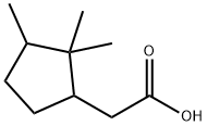2,2,3-トリメチルシクロペンタン酢酸 化学構造式