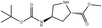 (2S,4R)-4-BOC-AMINO PYRROLIDINE-2-CARBOXYLIC ACID METHYL ESTER-HCL Structure