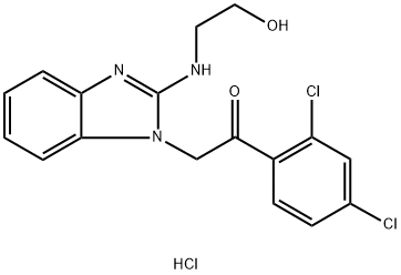 Ethanone,  1-(2,4-dichlorophenyl)-2-[2-[(2-hydroxyethyl)amino]-1H-benzimidazol-1-yl]-,  monohydrochloride  (9CI) Structure