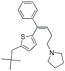 1-[(Z)-4-[5-(2,2-ジメチルプロピル)-2-チエニル]-4-フェニル-3-ブテニル]ピロリジン 化学構造式
