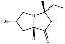 1H-Pyrrolo[1,2-c]imidazol-1-one,3-ethylhexahydro-6-mercapto-3-methyl-,(3R,6S,7aS)-(9CI) Structure