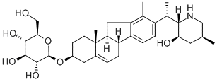 14,15,16,17-テトラデヒドロ-23β-ヒドロキシベラトラマン-3β-イルβ-D-グルコピラノシド 化学構造式