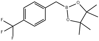 2-(4-トリフルオロメチルベンジル)-4,4,5,5-テトラメチル-1,3,2-ジオキサボロラン 化学構造式