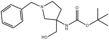 1-benzyl-3-(hydroxymethyl)-3-Boc-amino pyrrolidine Structure