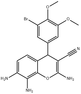 4H-1-Benzopyran-3-carbonitrile, 2,7,8-triaMino-4-(3-broMo-4,5-diMethoxyphenyl)- Structure