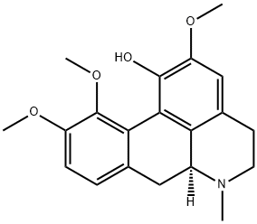(6aS)-5,6,6a,7-テトラヒドロ-2,10,11-トリメトキシ-6-メチル-4H-ジベンゾ[de,g]キノリン-1-オール 化学構造式