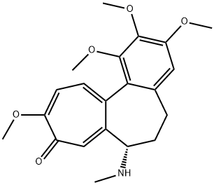 (7S)-1,2,3,10-テトラメトキシ-7α-(メチルアミノ)-5,6-ジヒドロベンゾ[a]ヘプタレン-9(7H)-オン 化学構造式