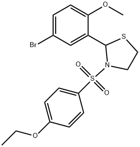 Thiazolidine, 2-(5-bromo-2-methoxyphenyl)-3-[(4-ethoxyphenyl)sulfonyl]- (9CI) Structure