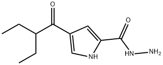 1H-Pyrrole-2-carboxylicacid,4-(2-ethyl-1-oxobutyl)-,hydrazide(9CI) Structure