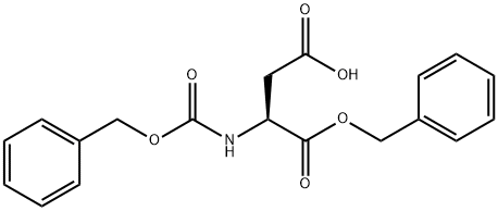 N-(ベンジルオキシカルボニル)-L-アスパラギン酸水素1-ベンジル 化学構造式