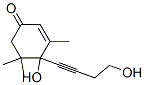 2-Cyclohexen-1-one, 4-hydroxy-4-(4-hydroxy-1-butynyl)-3,5,5-trimethyl- (9CI) Structure
