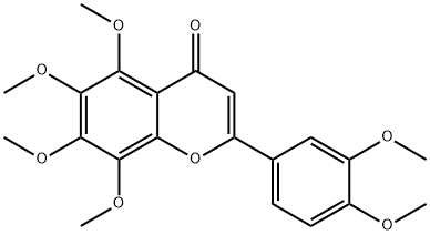 2-(3,4-ジメトキシフェニル)-5,6,7,8-テトラメトキシ-4H-1-ベンゾピラン-4-オン 化学構造式