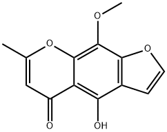7-メチル-4-ヒドロキシ-9-メトキシ-5H-フロ[3,2-g][1]ベンゾピラン-5-オン 化学構造式