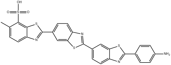 2''-(4-アミノフェニル)-6-メチル[2,6':2',6''-テルベンゾチアゾール]-7-スルホン酸 化学構造式