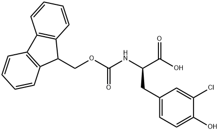 (R)-2-(((9H-fluoren-9-yl)methoxy)carbonylamino)-3-(3-chloro-4-hydroxyphenyl)propanoic acid Structure