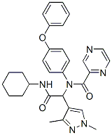 Pyrazinecarboxamide, N-[2-(cyclohexylamino)-1-(1,3-dimethyl-1H-pyrazol-4-yl)-2-oxoethyl]-N-(4-phenoxyphenyl)- (9CI) Structure