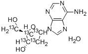 2'-デオキシアデノシン一水和物-13C5 化学構造式