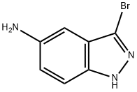3-ブロモ-1H-インダゾール-5-アミン 化学構造式
