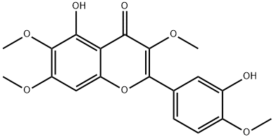 3',5-ジヒドロキシ-3,4',6,7-テトラメトキシフラボン 化学構造式