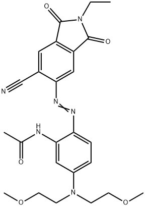 N-[5-[Bis-(2-methoxyethyl)amino]-2-[(6-cyano-2-ethyl-2,3-dihydro-1,3-dioxo-1H-isoindole-5-yl)azo]phenyl]acetamide Structure