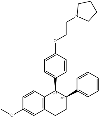 CIS-1-[2-[4-(1,2,3,4-四氢-6-甲氧基-2-苯基-1-萘基)苯氧基]乙基]吡咯烷, 4796-75-2, 结构式