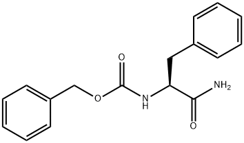 Nα-(ベンジルオキシカルボニル)-L-フェニルアラニンアミド 化学構造式