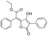(E)-2-(3-ヒドロキシ-5-オキソ-4-フェニルフラン-2-イリデン)-2-フェニル酢酸エチル 化学構造式