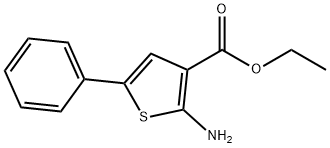 2-アミノ-5-フェニルチオフェン-3-カルボン酸エチル 化学構造式