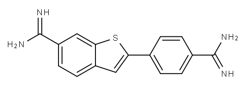 Benzo(b)thiophene-6-carboximidamide, 2-(4-(aminoiminomethyl)phenyl)- Structure